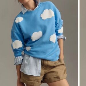 KULE Clouds Oversized Sweatshirt Crew Neck Size XS